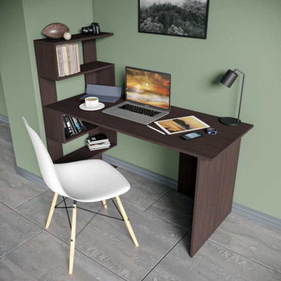 Computer desk with shelves Without brand MST-24 1416*1226*600 dark wenge