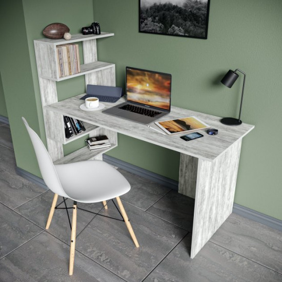 Computer desk with shelves Without brand MST-24 1416*1226*600 concrete