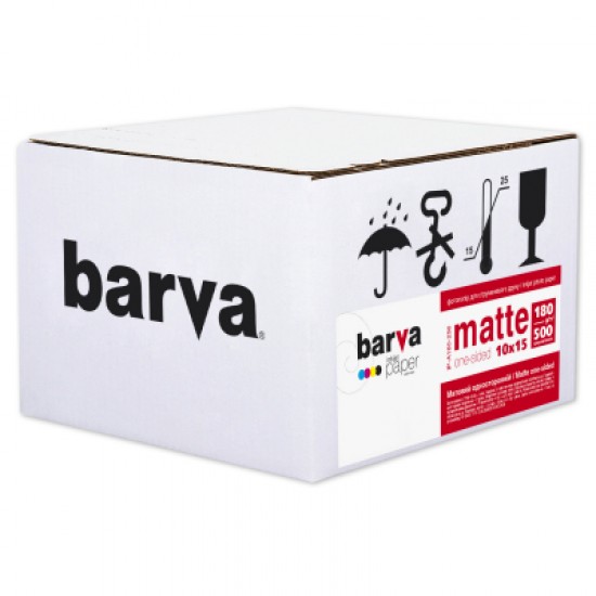 Папір Barva 10x15, 180 g/m2, matt, 500 арк (A180-256)