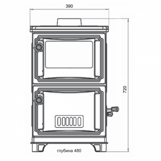 Turbo stove (euro stove) Duval EM-203F TURBO. ERENDEMIR Series