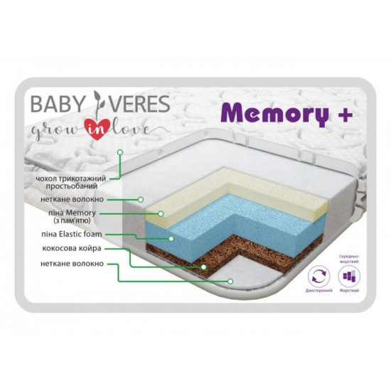 Підлітковий матрац Baby Veres Memory+ 160х80х10 см