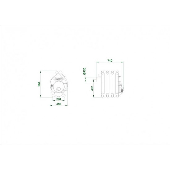 Heating stove Novaslav CALGARY type 00 (up to 100 cubic meters) classic Buleryan