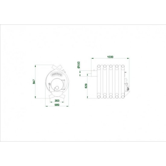 Heating stove Novaslav MONTREAL type 02 (up to 400 cubic meters) classic Buleryan