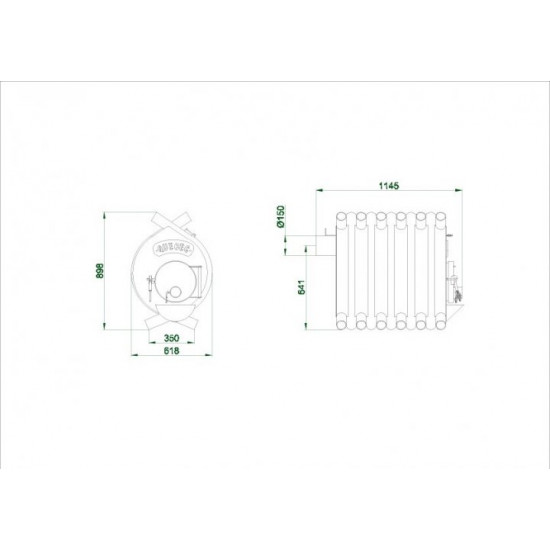 Heating stove Novaslav QUEBEC type 03 (up to 600 cubic meters) classic Buleryan