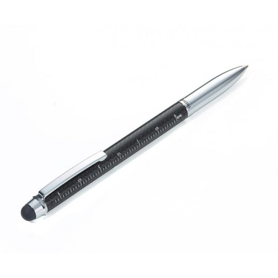 Troika ballpoint pen with ruler and stylus