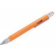 Troika Construction multi-tasking ballpoint pen with stylus; ruler; screwdriver and level; orange