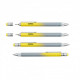 Troika Construction multitasking ballpoint pen with stylus, ruler, screwdriver and level, yellow-gray