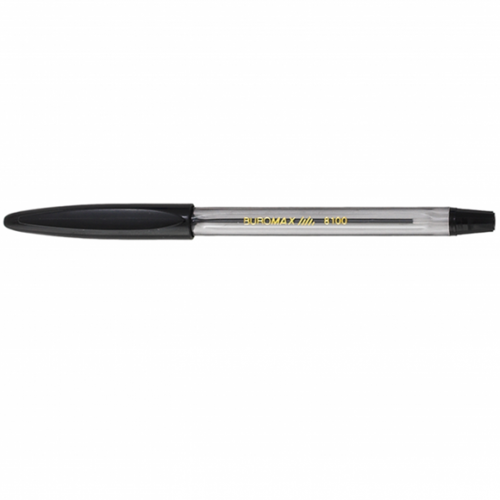 Ballpoint pen Buromax rubber grip black ink (BM.8100-02)