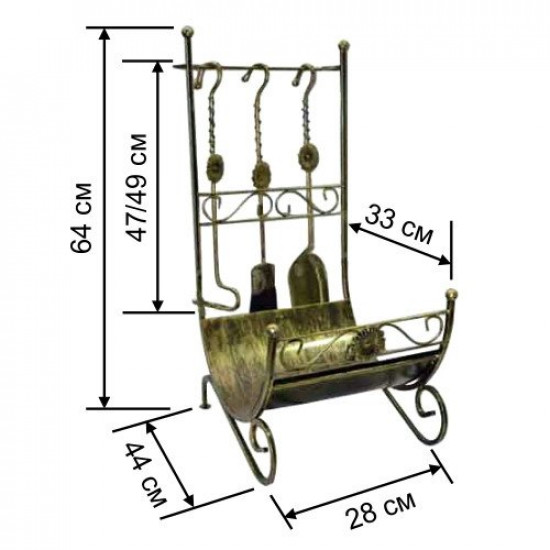  Набор для камина с подставкой для дров 3