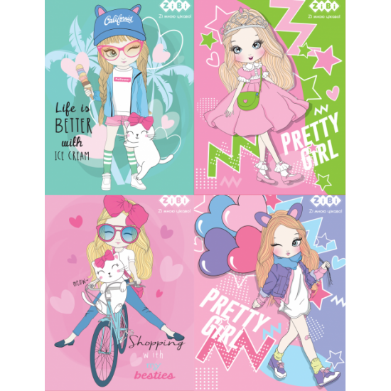 Spring notepad ZiBi A6 PRETTY GIRLS KIDS Line