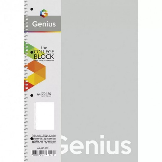  Колледж-блок Школярик Genius А4 линия 80 л пласт обложка (A4-080-6803L)