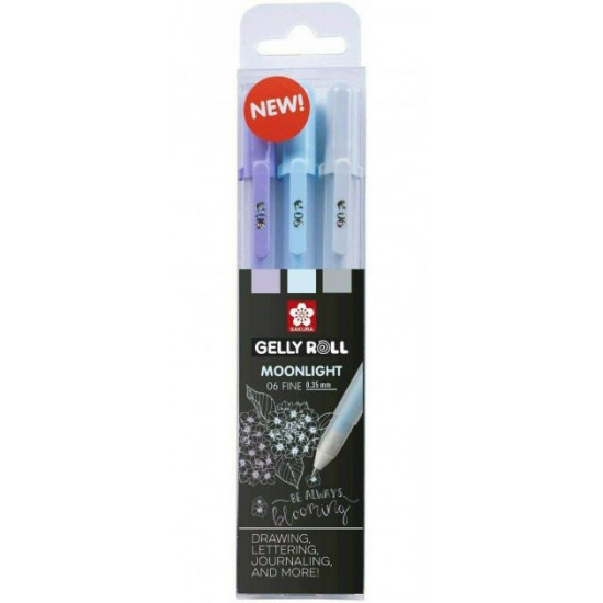 Set of Sakura Moonlight 06 Calm gel pens 3 colors (POXPGBMOO3E)