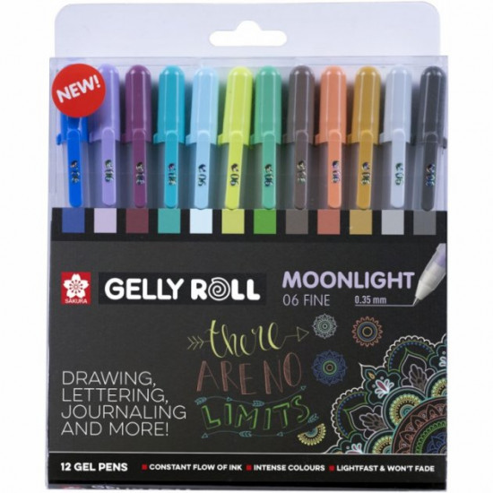 Set of pens Sakura Moonlight 06 Universal gel 12 colors (POXPGBMOO12A)