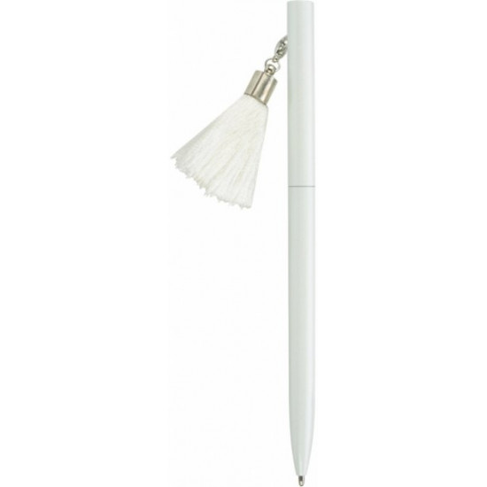 Ballpoint pen Maxi metal with keychain tassel White (MX16366) (4044572163660)