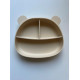 Children's silicone plate with suction cup sectional Bear beige