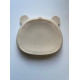 Children's silicone plate with suction cup sectional Bear beige