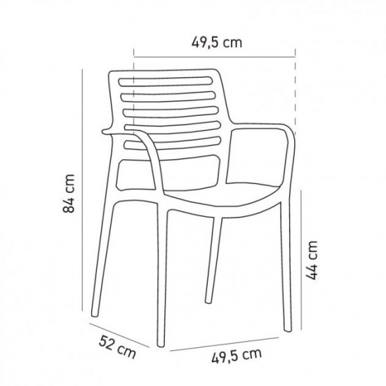  Кресло Tilia Louise XL серый цемент