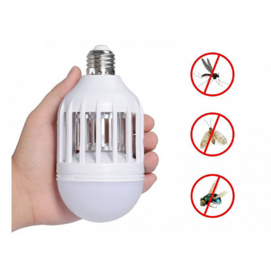  Светодиодная лампа уничтожитель комаров насекомых 2 в 1 ZAPPLIGHT LED LAMP UKC белый