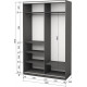 Two-door wardrobe Roko 120x242x60 cm chipboard Gray (20200027500)