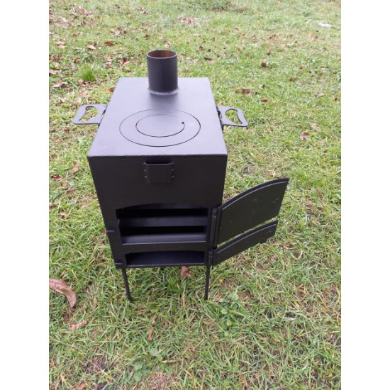 Stove-stove 3mm, heating and cooking, up to 50 sq.m, capacity 30 kg