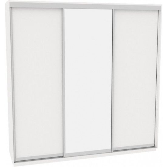 Sliding wardrobe HOUSE B256 White chipboard+Mirror 250x60x240