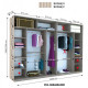 Sliding wardrobe HOUSE B366 White chipboard+Mirror 360x60x220