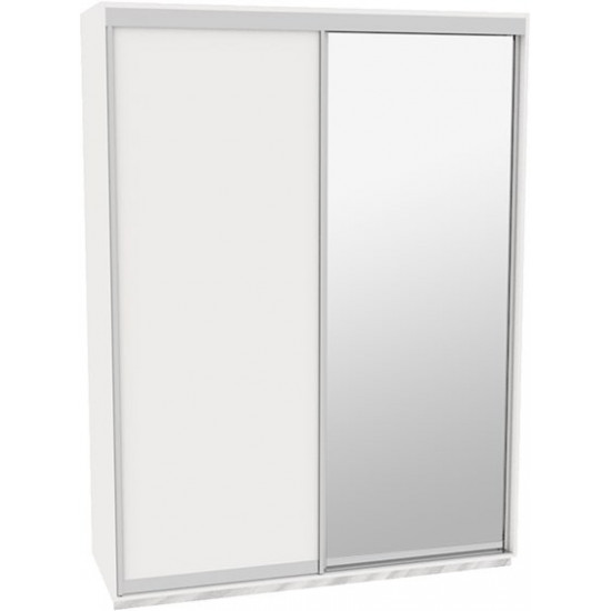 Sliding wardrobe DOM VG176 White chipboard+Mirror 170x60x240