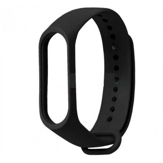 Силіконовий ремінець для фітнес браслета Xiaomi Mi Smart Band 5 6 Black Чорний