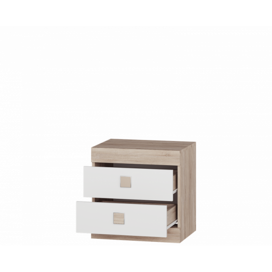 Bedside table Everest Sonata 50x38x51 cm Combi Sonoma White