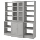 Bookcase / glass door IKEA HAVSTA 203x47x212 cm gray (492.659.23)