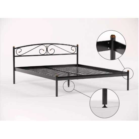 Double metal bed Metakam VERONA-1 200X160 black matte