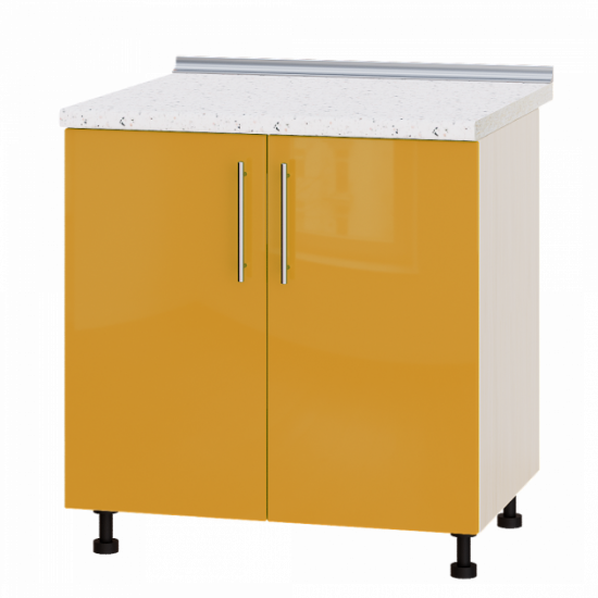 Kitchen Modern module Bottom Sink H84-800 Orange Gloss - Milk Oak 80x47x82cm + countertop