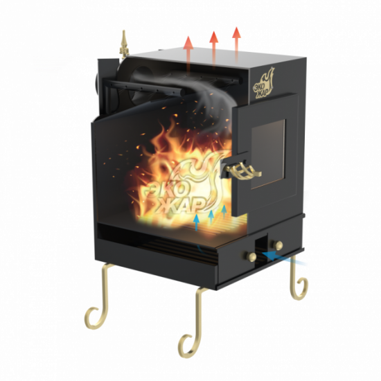 Stove-fireplace Ecozhar Comfort Plus, with afterburning chamber for secondary gases (steel 4mm)