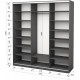 Three-door wardrobe Roko 179.2x242x60 cm chipboard + Mirror Gray (20200027562)