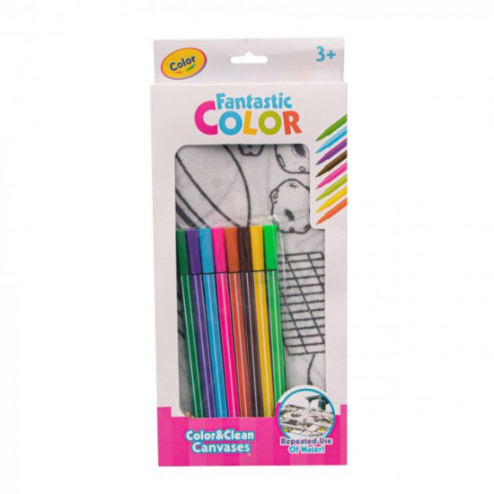 Fantastic Color coloring pens space 8 markers + fabric