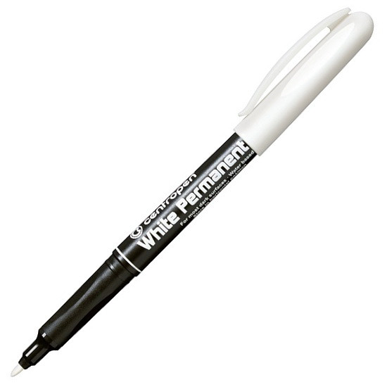 White permanent marker 1.2 mm, Centropen White Permanent 2686