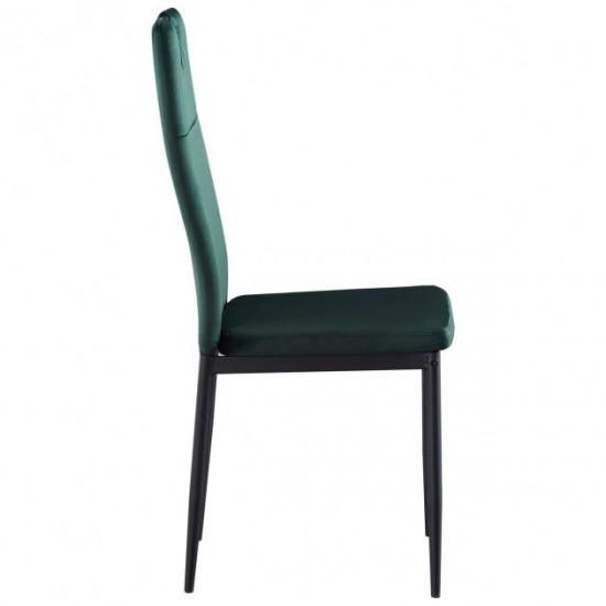 Dining chair for kitchen, living room, cafe Alabama steel black/fabric velor dark green AMF