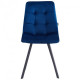 Dining chair for kitchen, living room, cafe Harlem steel black/fabric velor dark blue AMF