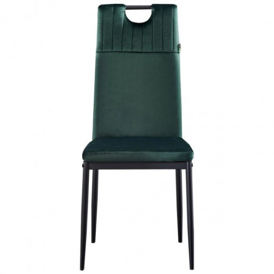 Dining chair for kitchen, living room, cafe Alabama steel black/fabric velor dark green AMF