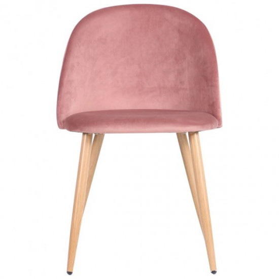 Dining chair for kitchen, living room, cafe Sherry steel beech/fabric Monolith pink velvet AMF