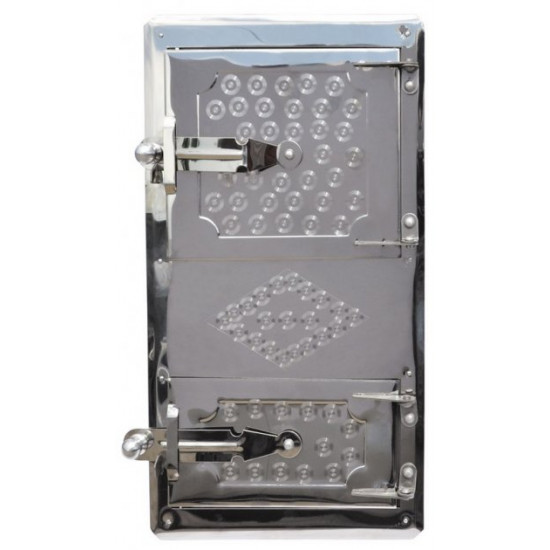 Door paired firebox + blower GOSPODAR 480x265 mm stainless 92-0370