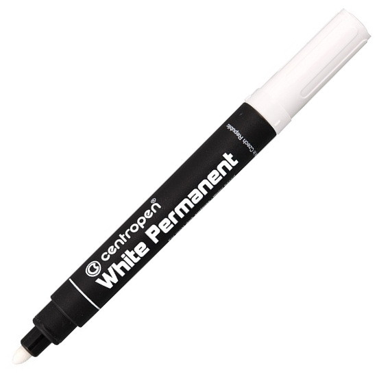 White permanent marker 2.5 mm, Centropen White Permanent 8586