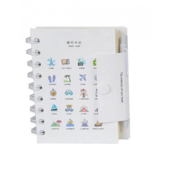 Taiping notebook with pen Life diary NB091 White