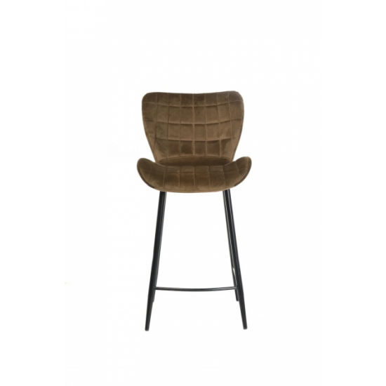 Bar stool B-22 /1010*530*570 black metal/fabric corduroy cappuccino Vetro Furniture