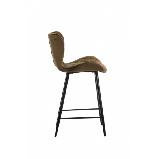 Bar stool B-22 /1010*530*570 black metal/fabric corduroy cappuccino Vetro Furniture