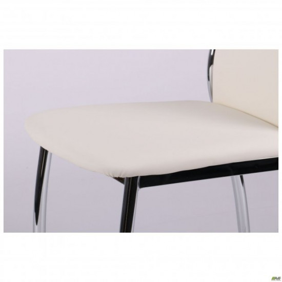 Kitchen chair Carter 900*440*570 Metal/leatherette, chrome/milk color AMF