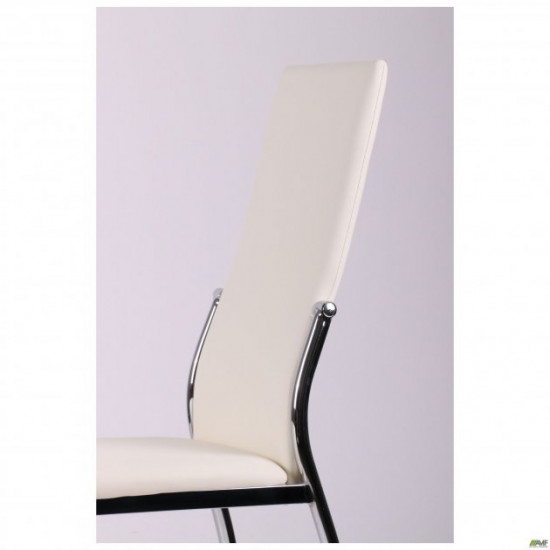 Kitchen chair Carter 900*440*570 Metal/leatherette, chrome/milk color AMF