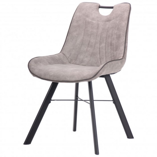 Dining chair Hazer 870*540*630 Steel/Textile, black/cowboy taupe AMF