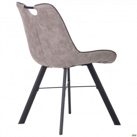 Dining chair Hazer 870*540*630 Steel/Textile, black/cowboy taupe AMF