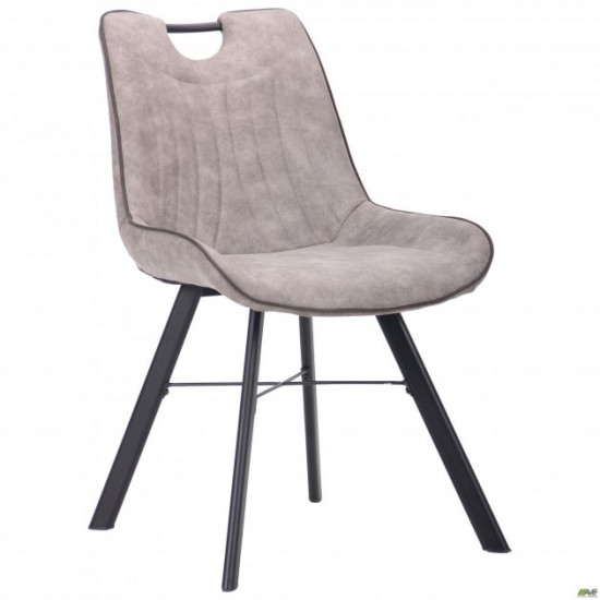 Dining chair Hazer 870*540*630 Steel/Textile, black/cowboy taupe AMF